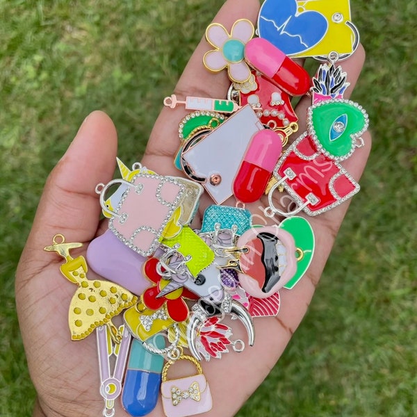 Small Colorful Mixed Charms Bulk - 10,25, or 50,  Bulk Charms, Charm Bracelet, Wholesale Charms, Charm Vendor, Charms for Bracelets