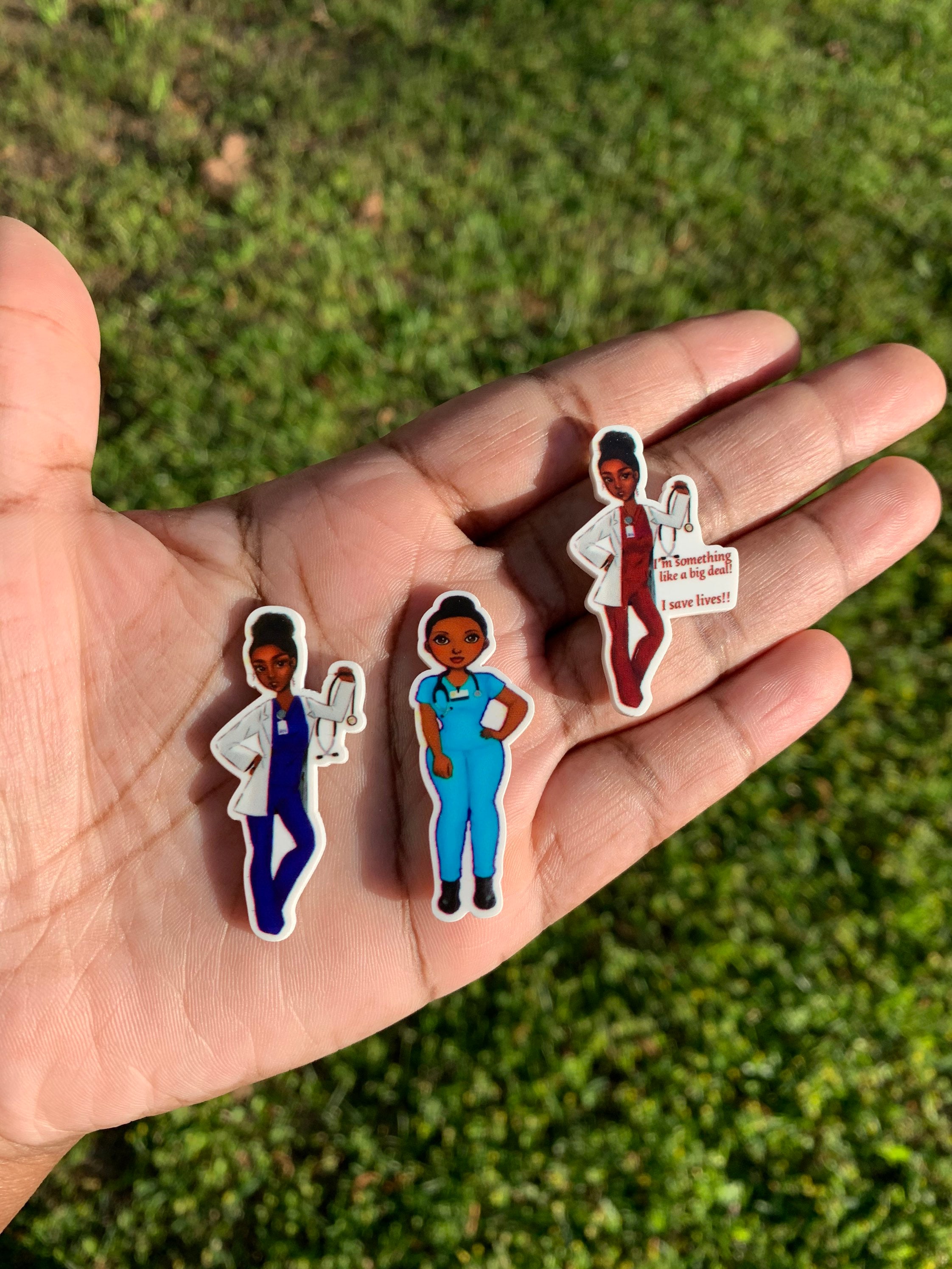 3 Piece Black Nurse Planar Charm Set, Nurse Life, Nursing Charm, Charm Bracelet, Wholesale
