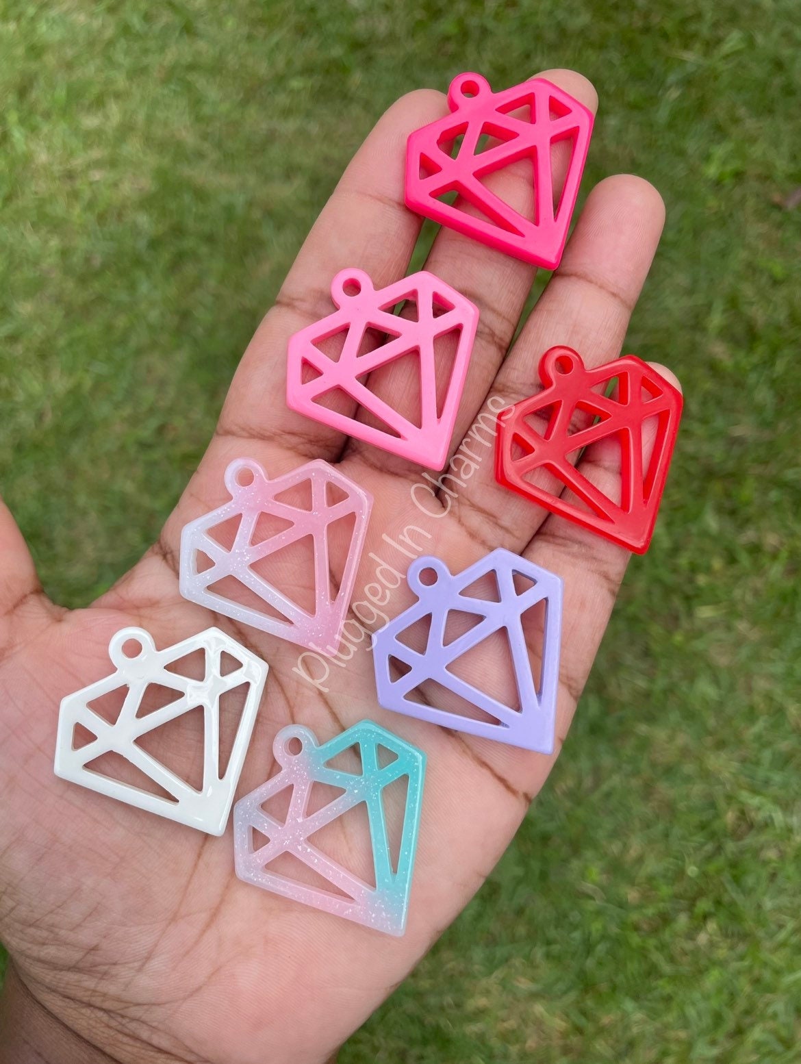 Diamond Resin Charms Plastic Diamond Charm for Bracelets Etsy