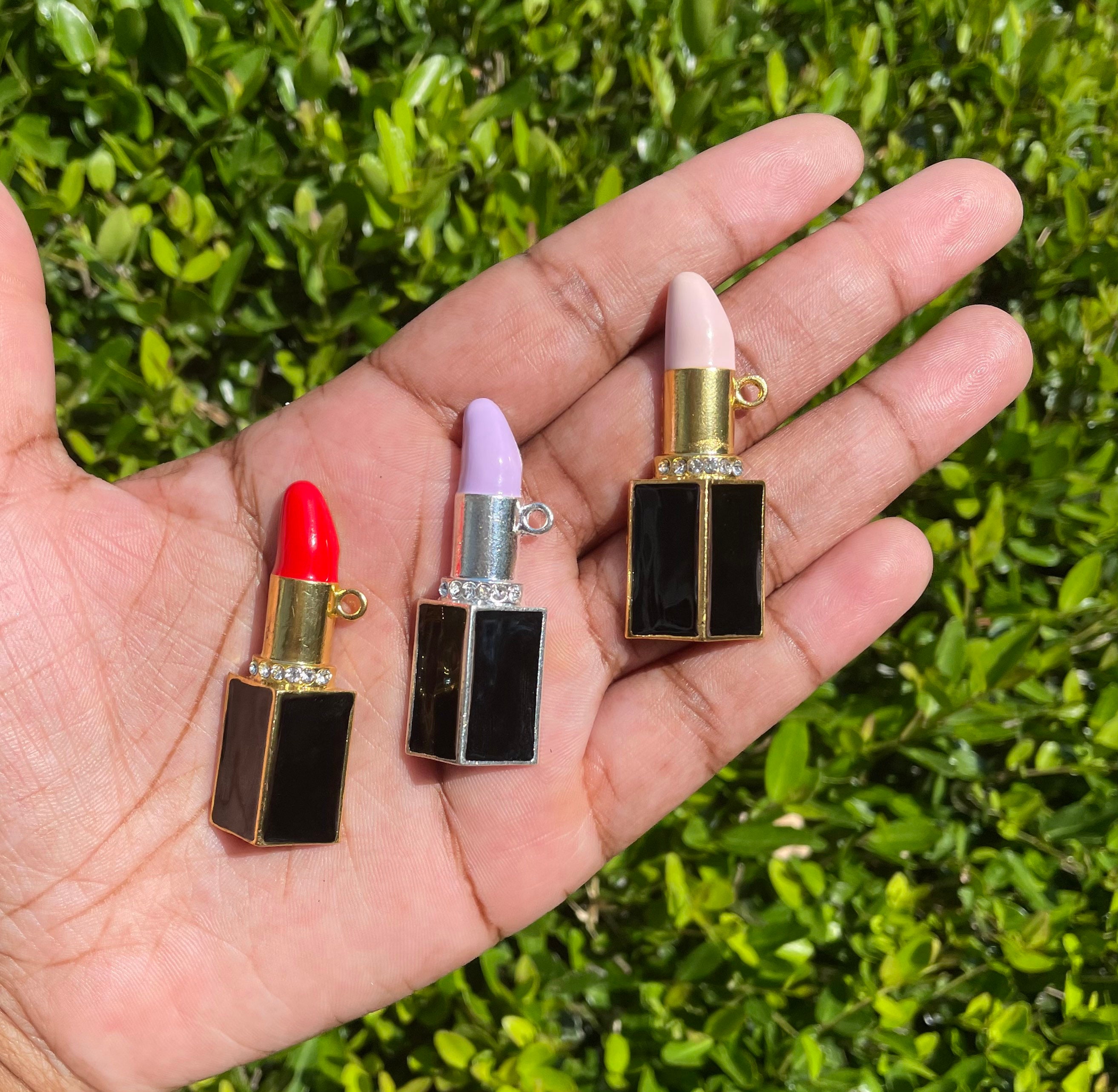 Lipstick Charms, Charms for Bracelets, Charm Bracelet, Jewelry Maker