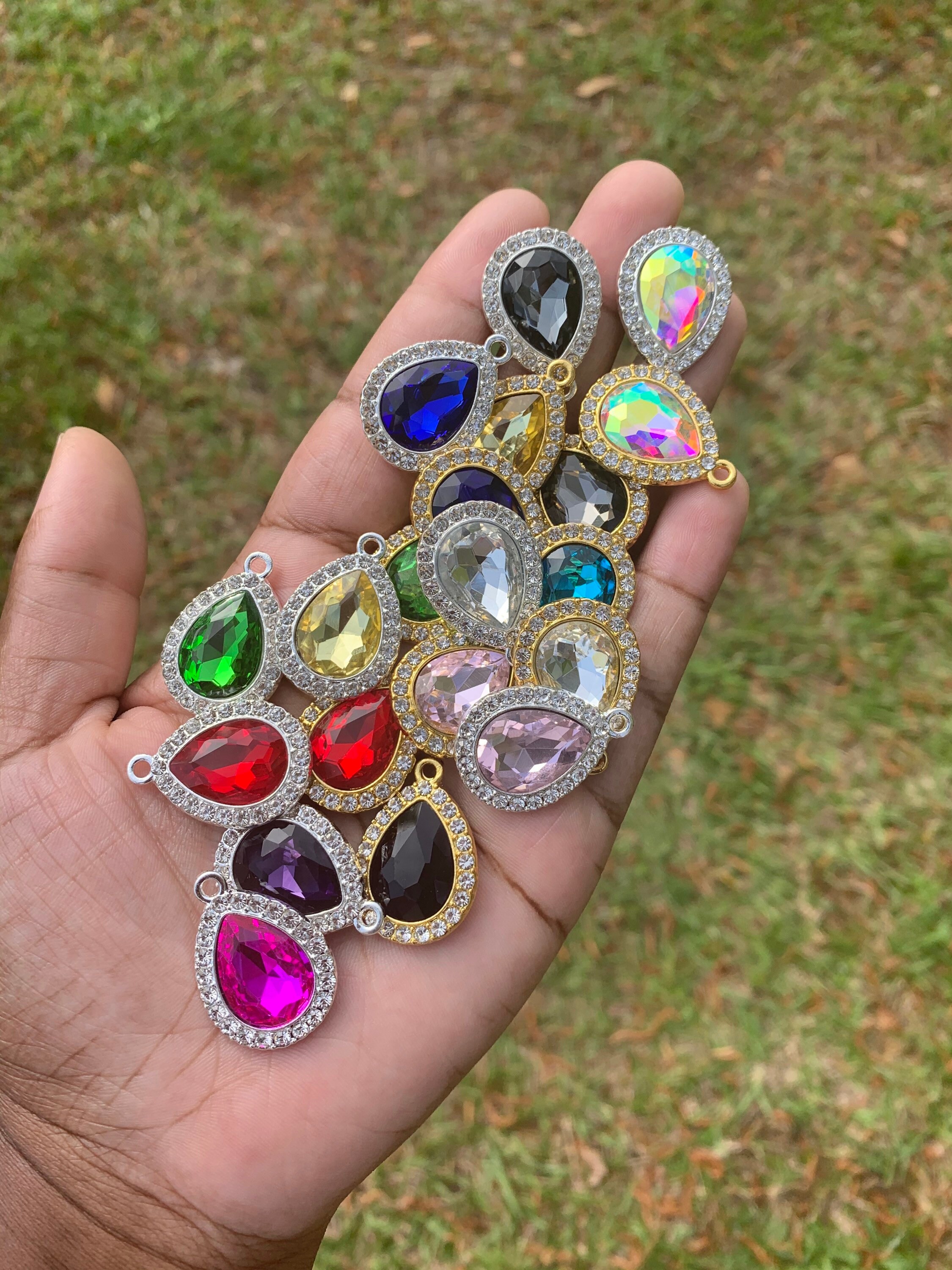 Teardrop Rhinestone Charms