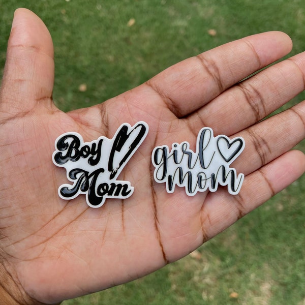 CHOOSE 1 Boy Mom or Girl Mom Planar Charm Set, Parenting, Mom Charm