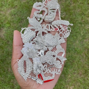 SILVER Charms for Bracelets Bling Charms Bulk of Charms