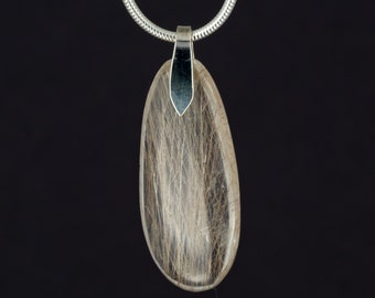 Pendant silver rutilated quartz