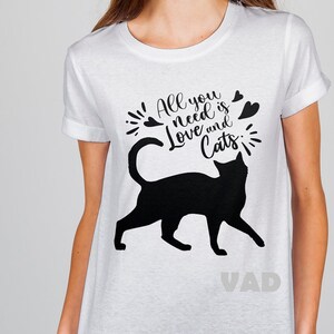 Alles, was Sie brauchen, ist Liebe und Katzen Svg, Katze Liebhaber Design, Katze Liebhaber Cricut Silhouette, digitale Svg Png Eps Jpg Dxf Ai Pdf