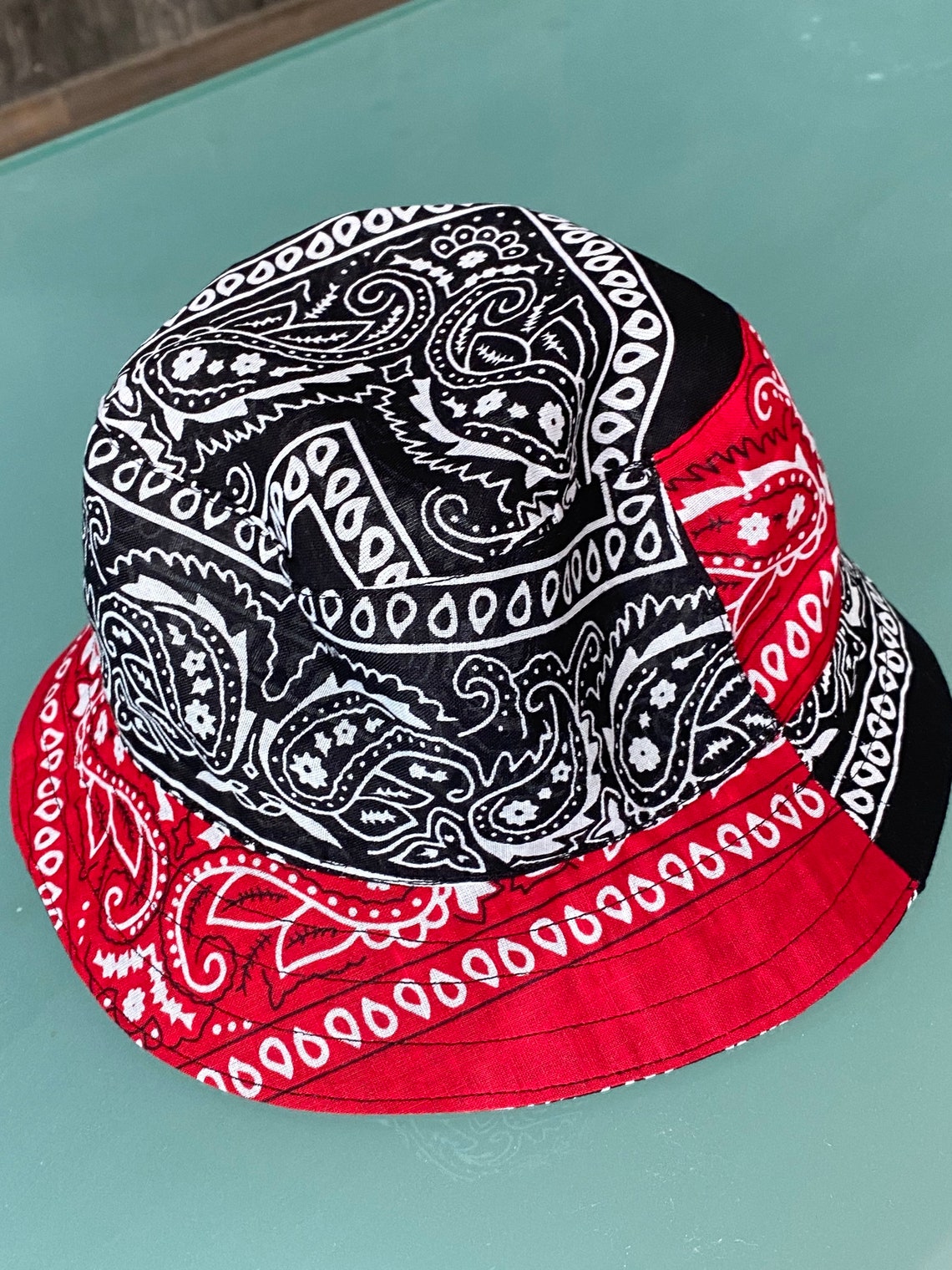 Summer two color bandana bucket hat in 100 cotton bandana Etsy