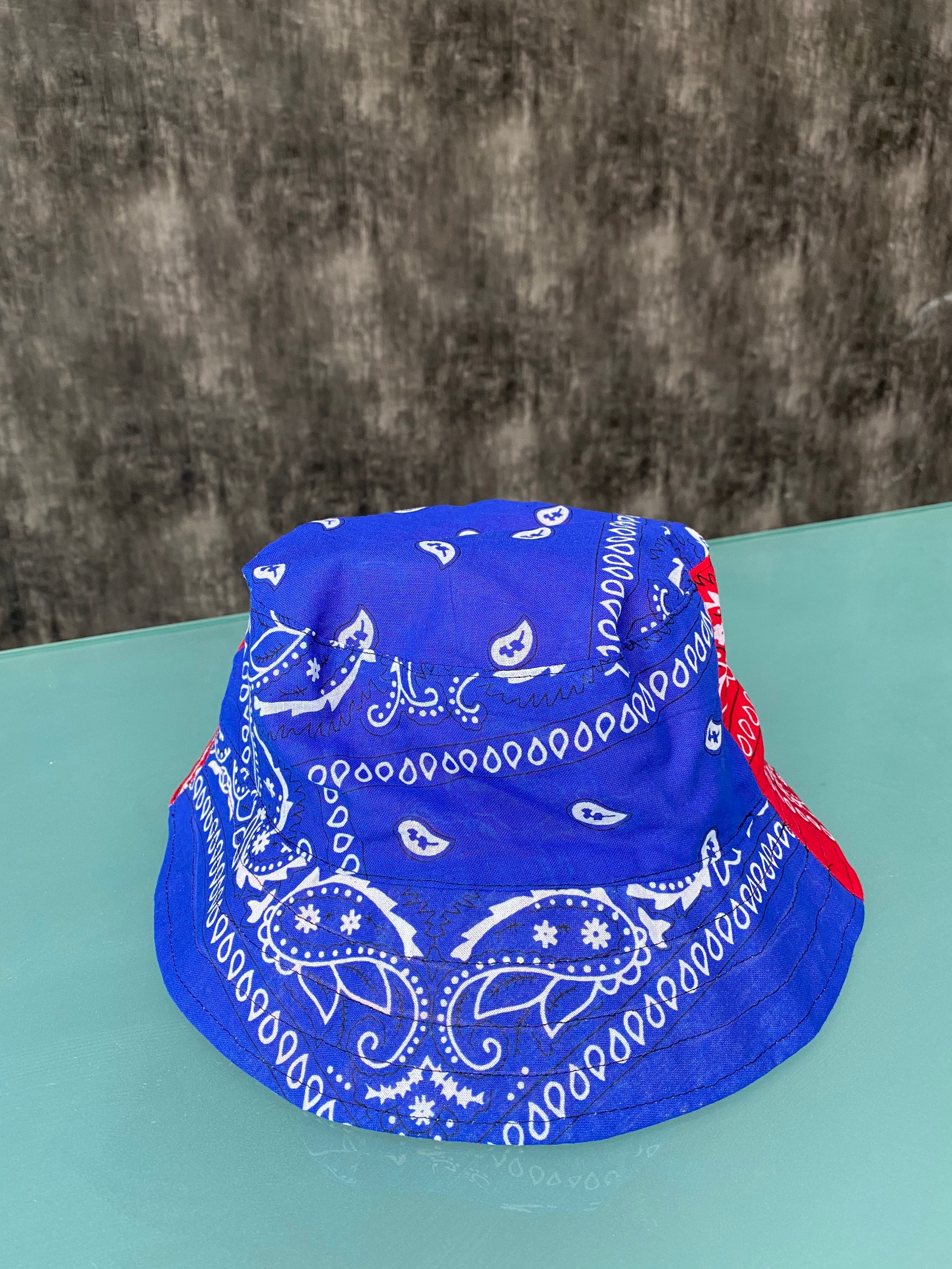 Summer two color bandana bucket hat in 100 cotton bandana Etsy