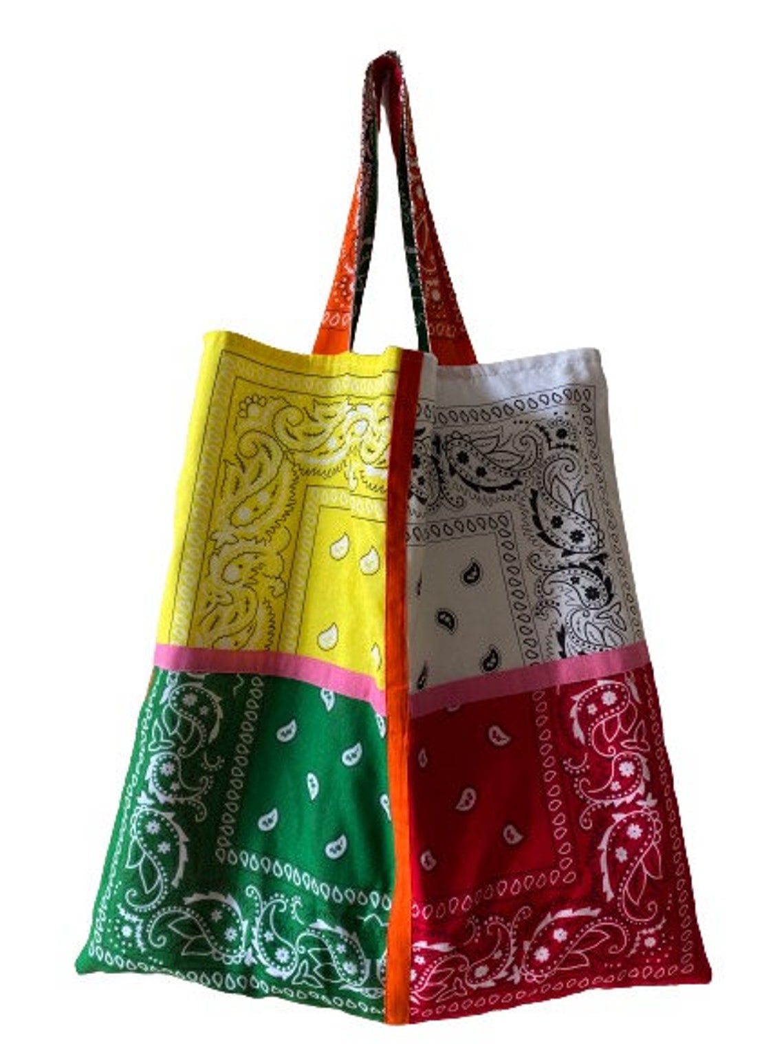 Summer Five Color Bandana Tote Bag in 100 Cotton Bandana Etsy