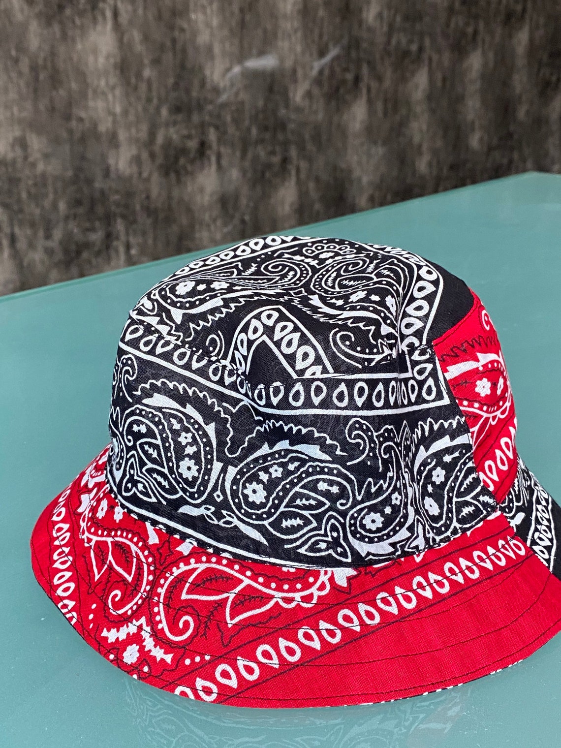 Summer two color bandana bucket hat in 100 cotton bandana Etsy