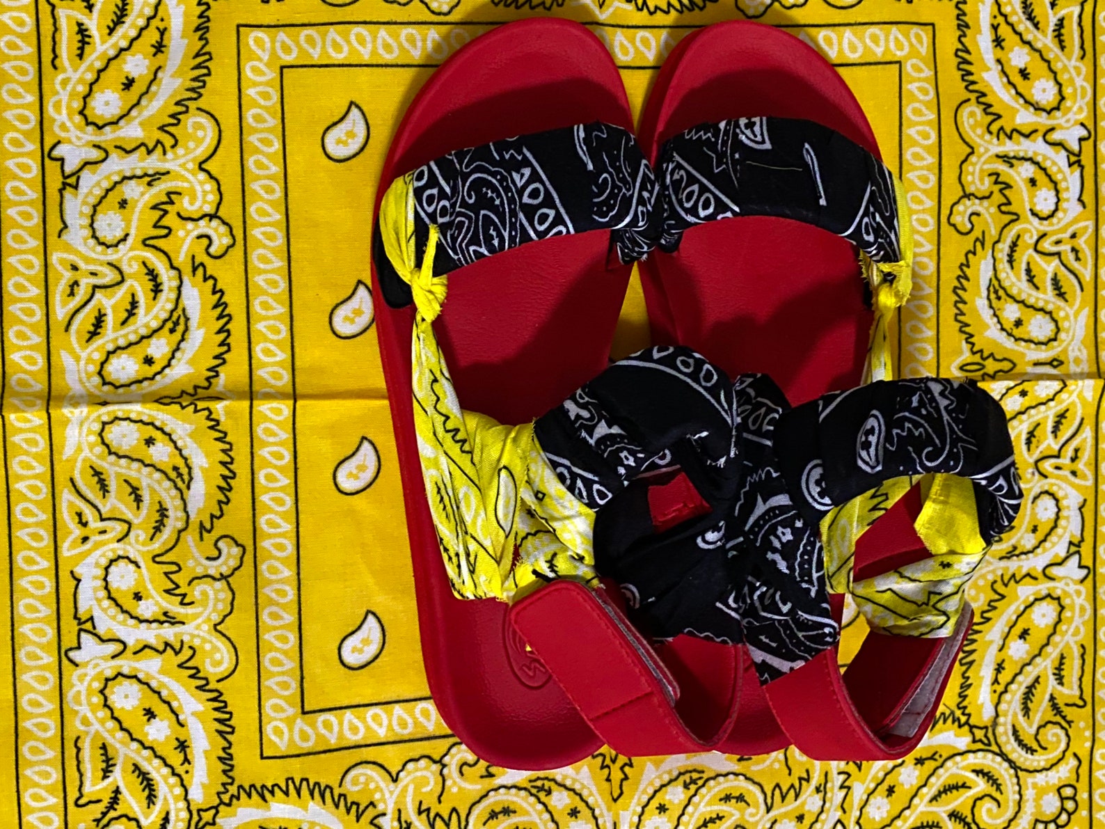 Bandana sandals summer three color in 100 cotton bandana Etsy