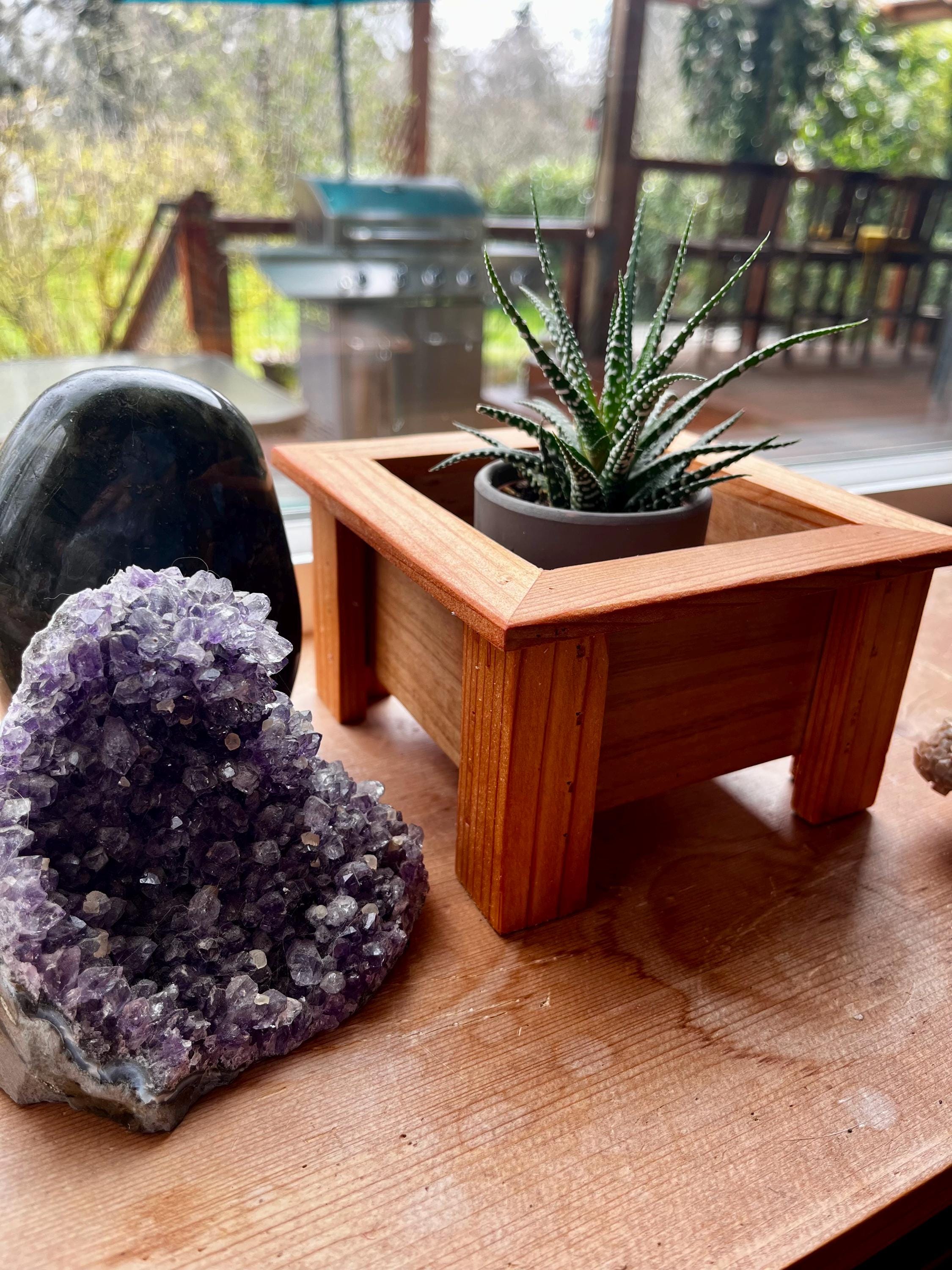 Mini Cedar Plant Stand: Rustic Reclaimed Wood Riser for 3-4" Pots - Etsy