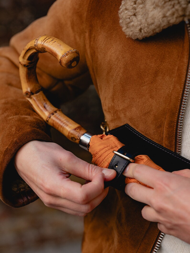 Umbrella Sling / Umbrella Carrier / Leather Umbrella Shoulder Holder