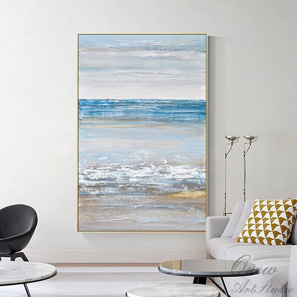 Large Modern Coastal Abstract Wall Art Etsy — free download