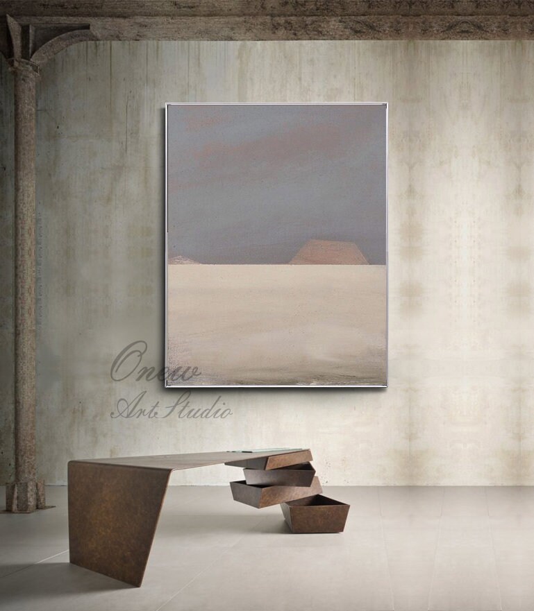Large Abstract Landscape Oil Painting on Canvas, Original Hand-painted ...