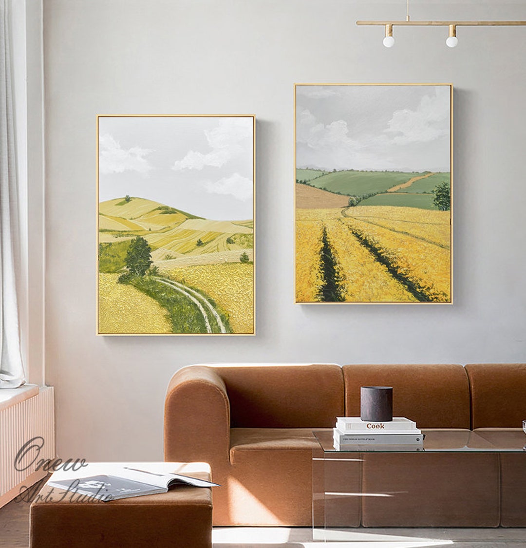 Abstract Landscape Oil Painting on Canvas, Large Original Clouds and ...