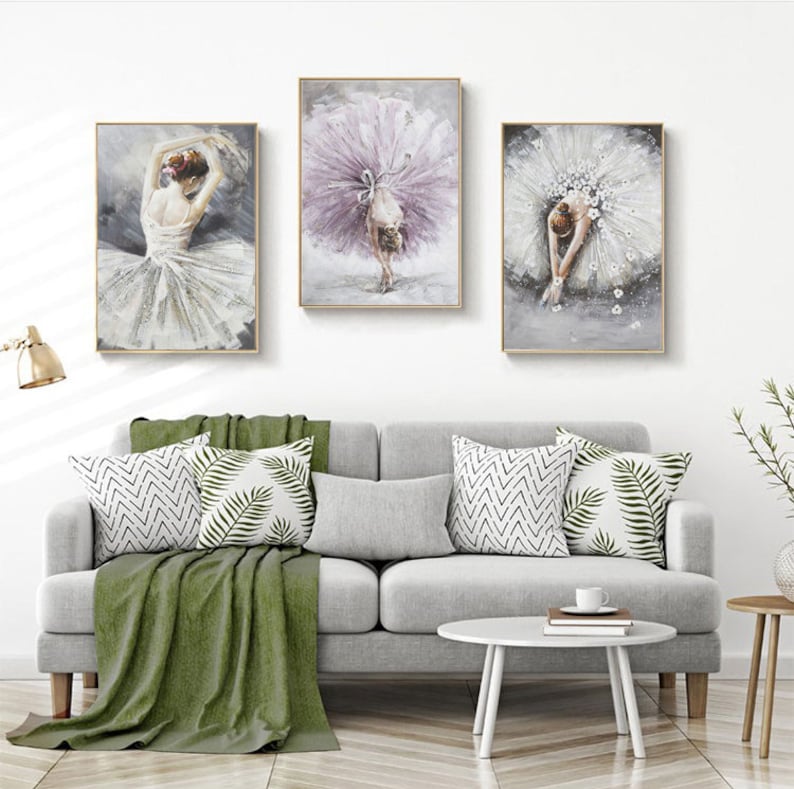 Abstract Ballerina Canvas Wall Art Large Original Ballet Etsy