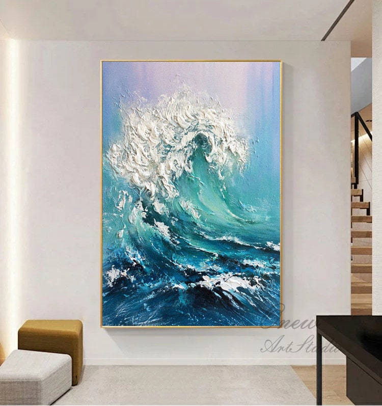 Ocean Waves - Textured Art Canvas – Copper & Olive Co