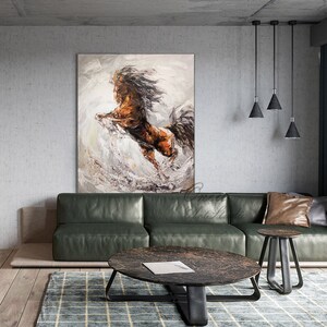 Large Abstract Horse Oil Painting on Canvas, Original Horse Canvas Wall ...