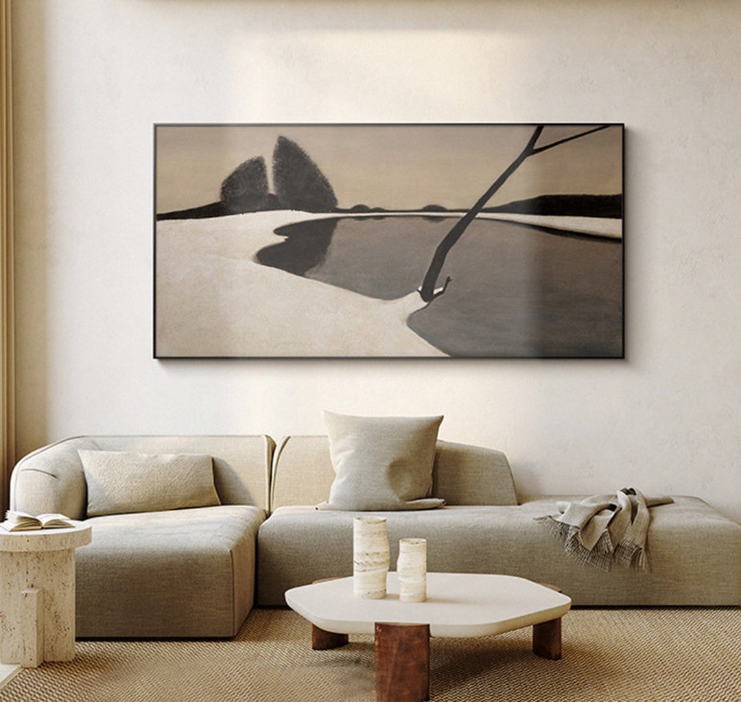 Abstract Brown and Black Oil Painting on Canvas, Large Abstract ...