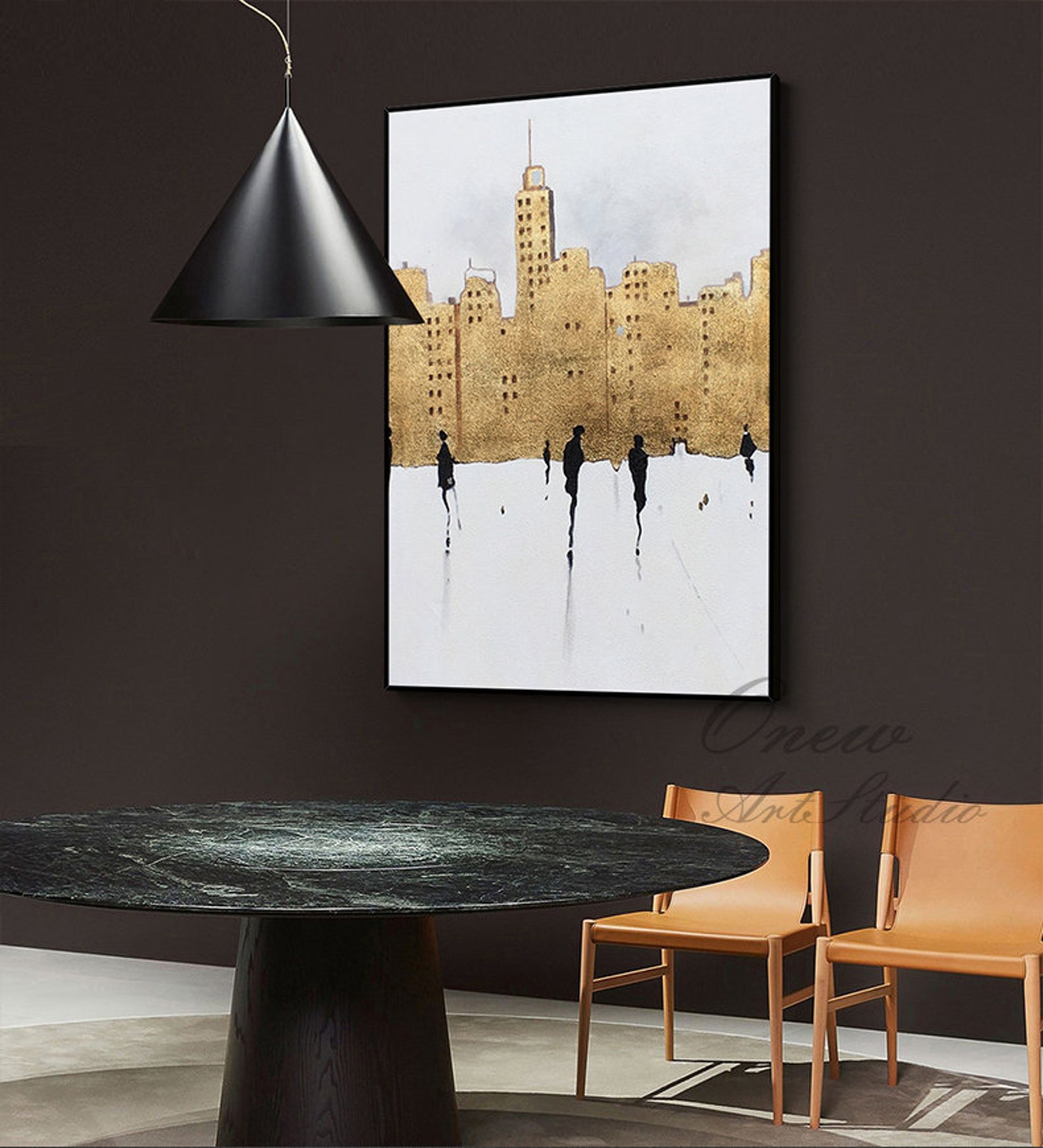 Large Abstract Cityscape Canvas Wall Art Original Street Etsy