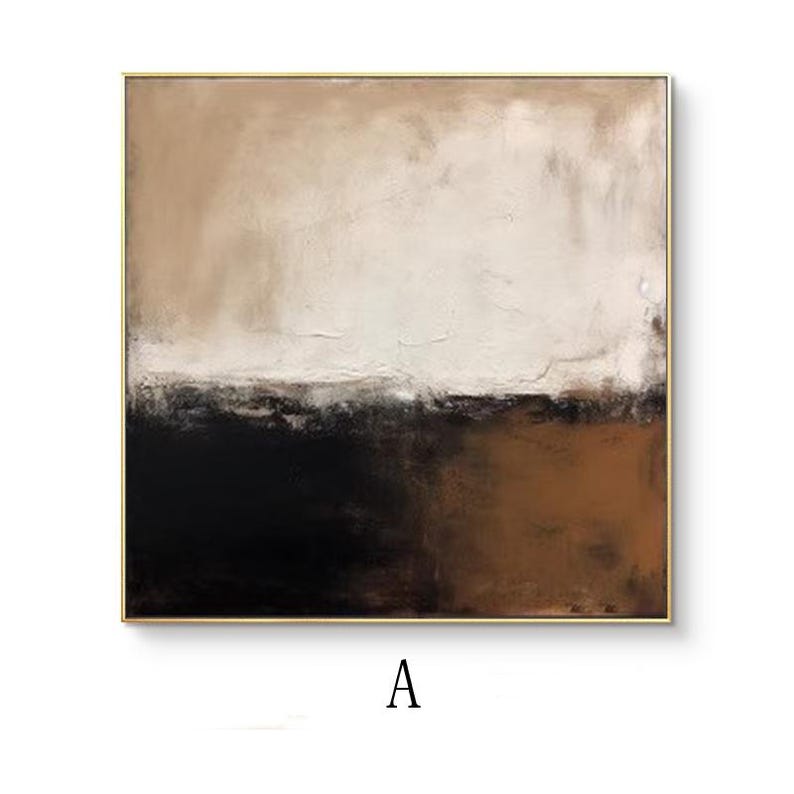 Large Abstract Oil Painting on Canvas, Brown Beige and Black Abstract ...