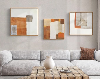 Grande arte geometrica astratta della parete della tela, pittura acrilica originale dipinta a mano su tela, arte della parete minimalista moderna per il soggiorno