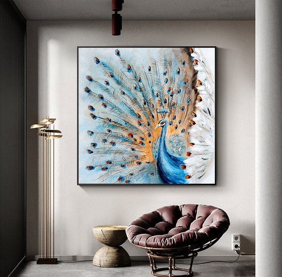 Peacock Wall Art, Canvas or Poster, Peacock Decor, Peacock Home Decor,  Peacock Wall Hanging, Peacock Art, Animal Wall Hanging 