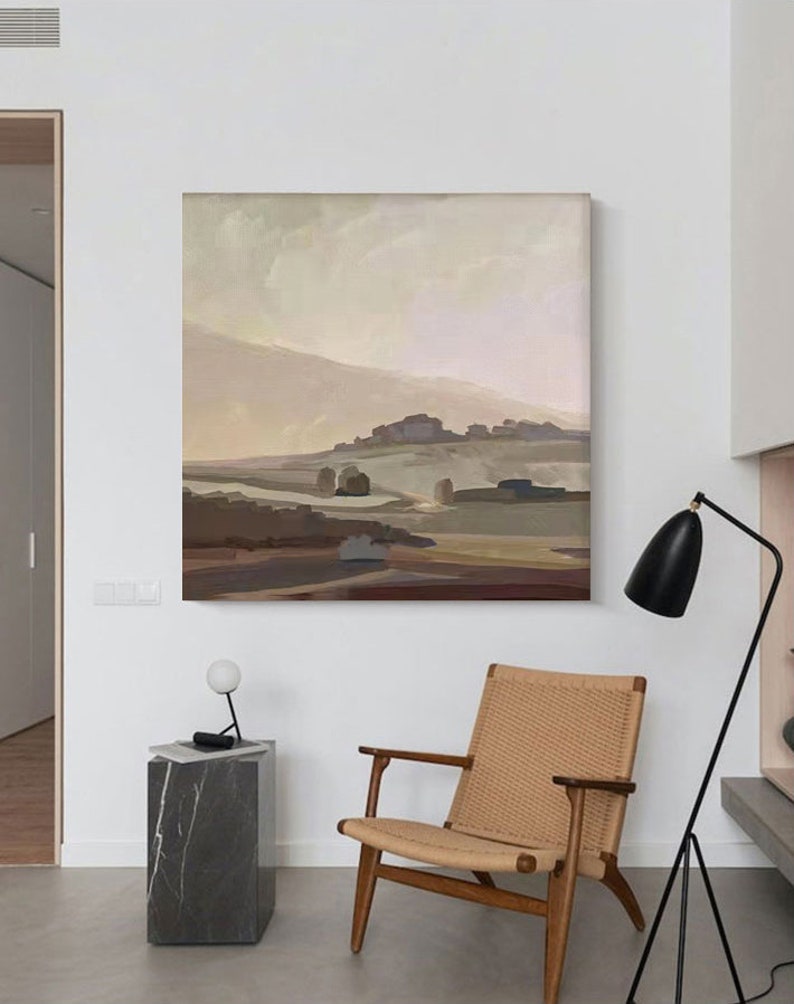 Large Abstract Landscape Oil Painting on Canvas, Original Mountain ...