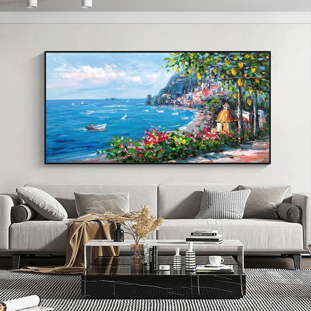 Ocean House Oil Painting Out By Number On Canvas With Frame Pictures Paint  By Number For Drawing Paint Kits For Adults Wall Deco - AliExpress