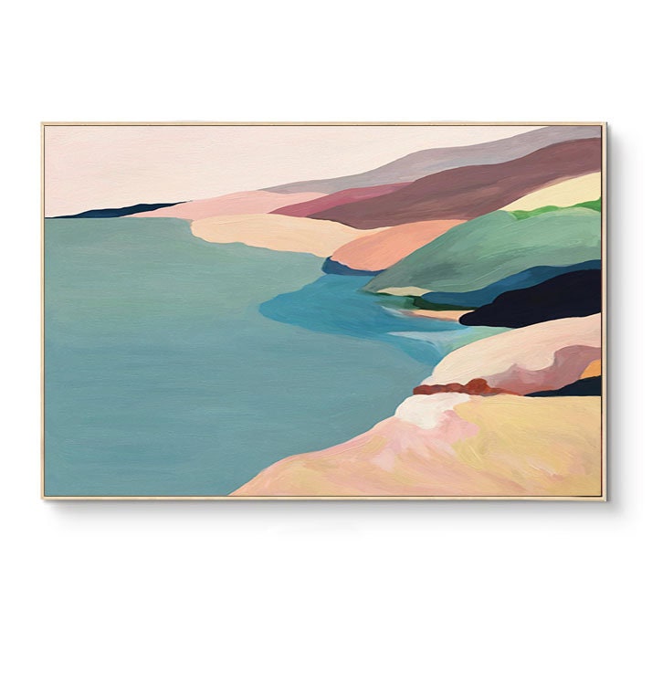 Large Abstract Landscape Oil Painting on Canvas, Hand-painted Landscape ...