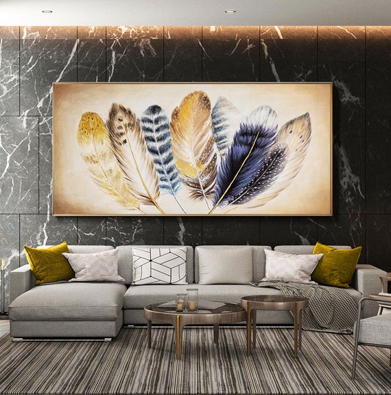 Original Animal Feather Oil Painting on Canvas, Abstract Colorful Feather  Canvas Wall Art, Modern Minimalist Artwork for Living Room Bedroom - Etsy