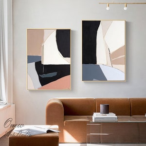 Large Abstract Acrylic Painting On Canvas, Hand-painted Minimalist Canvas Wall Art, Original Textured Wall Art for Living Room,Bedroom Decor