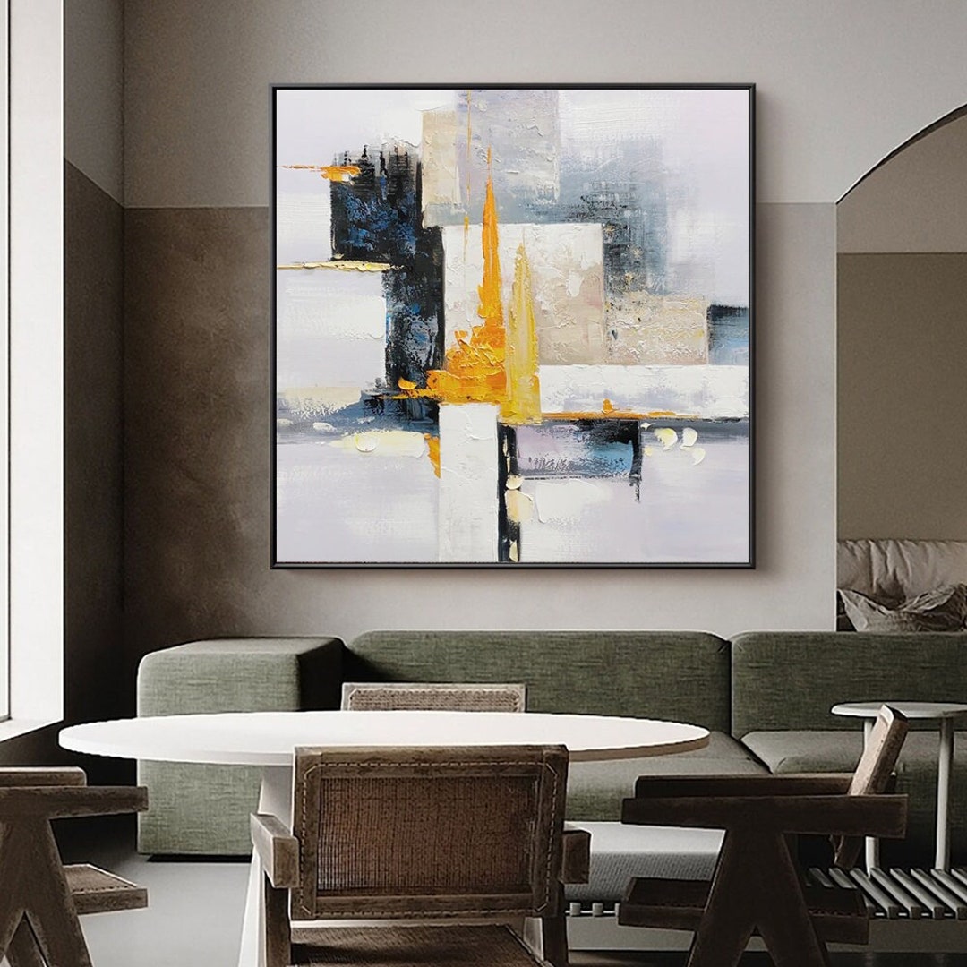 Large Abstract Oil Painting on Canvas, Original Hand-painted Canvas ...