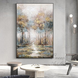 Large Abstract Landscape Oil Painting on Canvas, Original Hand-painted ...