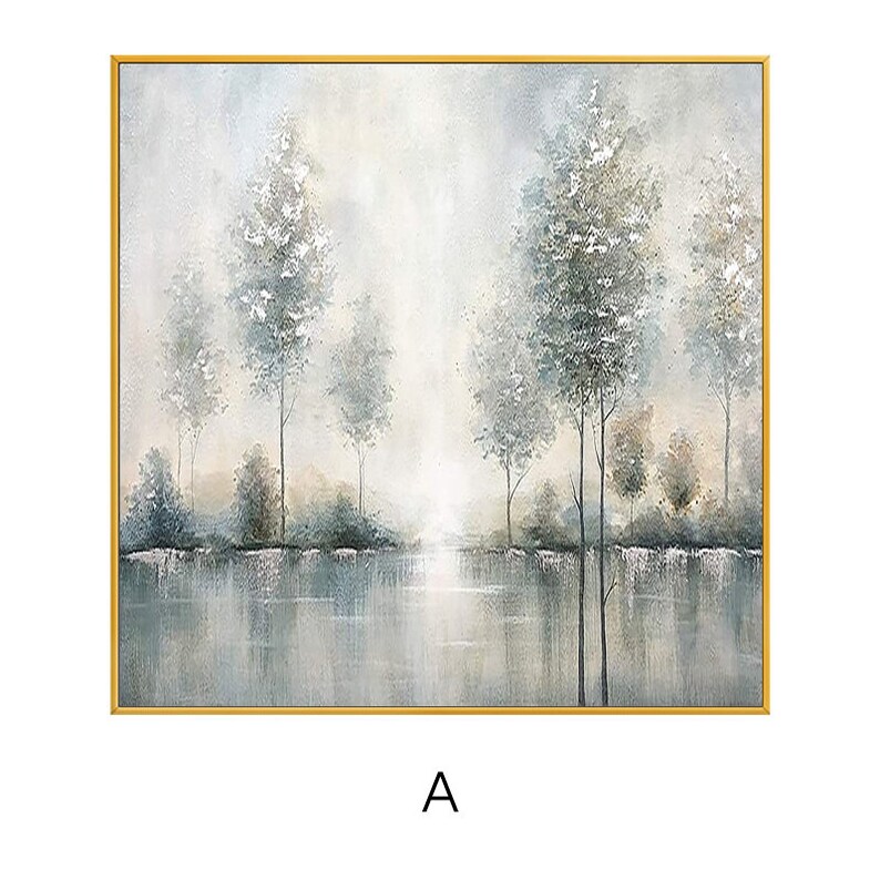 Large Original Landscape Oil Painting on Canvas, Abstract Trees and ...