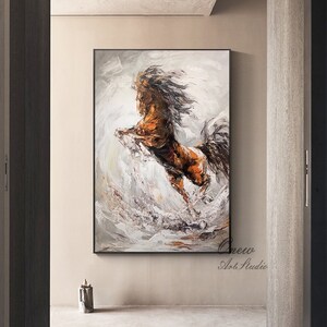 Large Abstract Horse Oil Painting on Canvas, Original Horse Canvas Wall ...