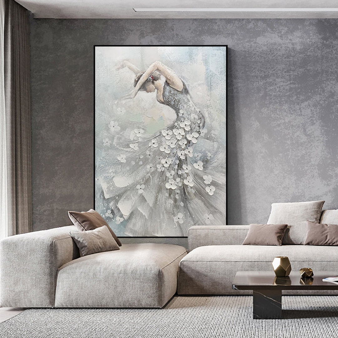 Abstract Ballerina Canvas Wall Art Large Original Ballet Etsy