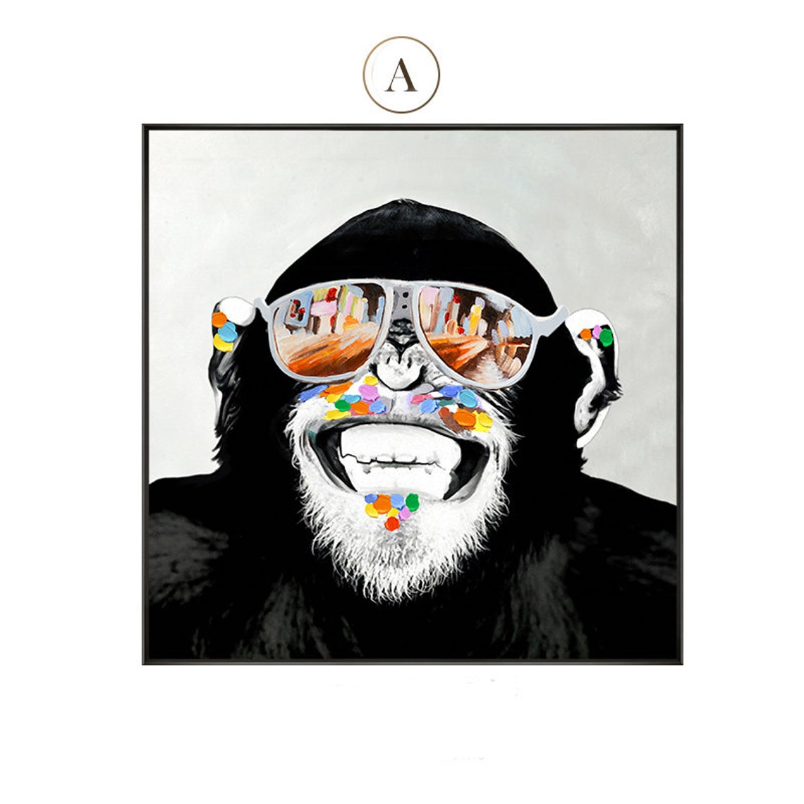 Abstract Monkey Oil Painting on Canvas Large Original Monkey Etsy