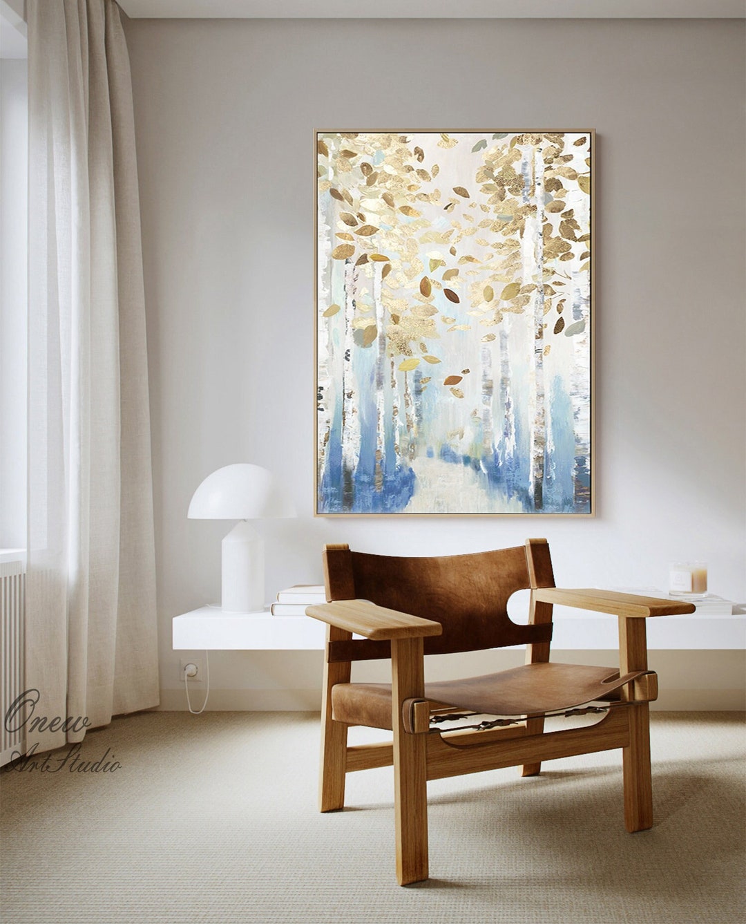 Extra Large Abstract Birch Trees Canvas Wall Art, Original Landscape ...