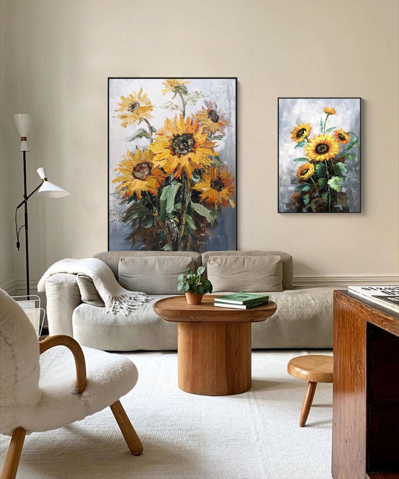 Original Sunflowers Oil Painting on Canvas Impressionist - Etsy