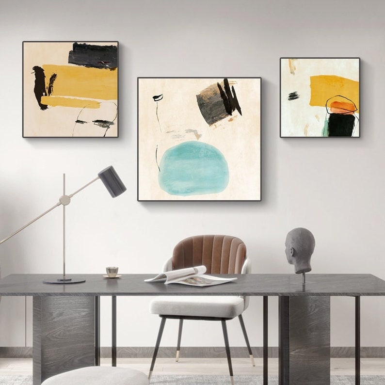 Large Abstract Canvas Wall Art, Original Geometric shops Acrylic Painting on Canvas, Modern Minimalist Oil Painting for Living Room, Bedroom Decor
