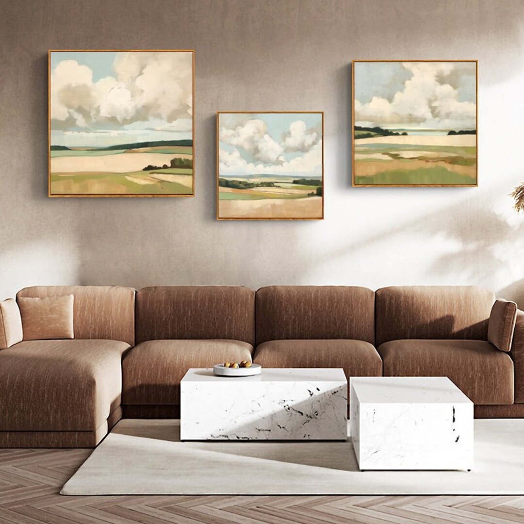 Large Abstract Landscape Oil Painting on Canvas, Original Mountain and ...
