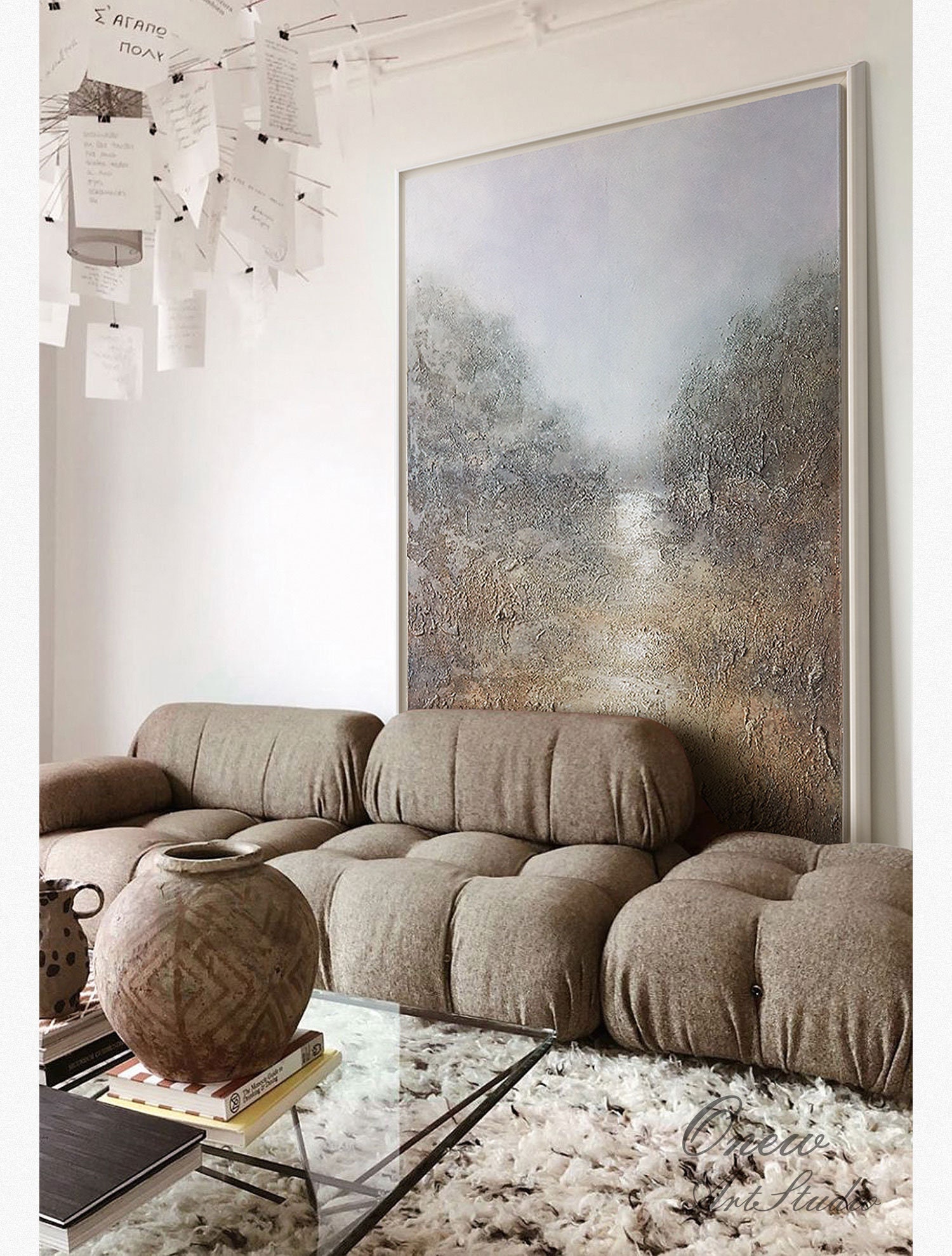 Abstract Landscape Oil Painting on Canvas, Original Forest Canvas Wall ...