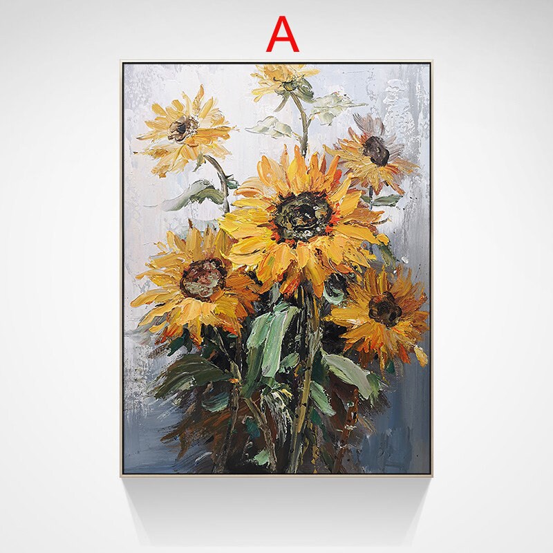 Original Sunflowers Oil Painting on Canvas, Impressionist Flowers ...