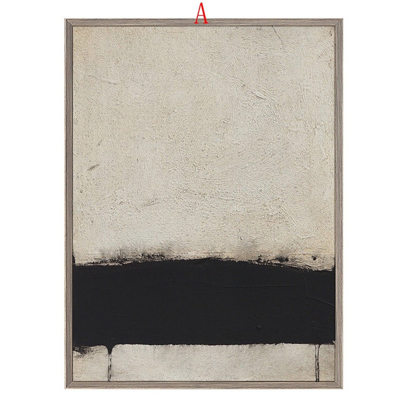 Extra Large Canvas Wall Art, Beige and Black Abstract Oil Painting, Original Acrylic Painting on Canvas, Modern Minimalist Art for Bedroom image 7