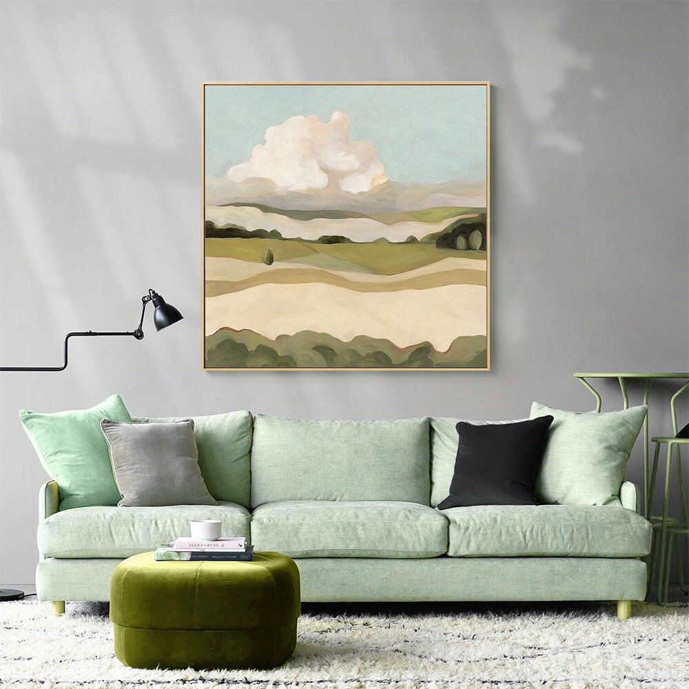 Large Abstract Landscape Oil Painting on Canvas, Original Hand-painted ...
