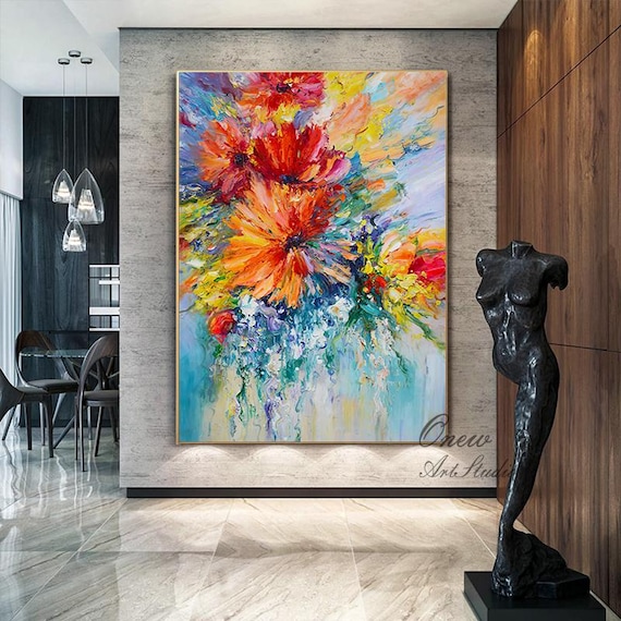 Tableau Moderne Abstrait Sur Toile – Grand Format, Pour Salon, Chambre, Couleurs Vives