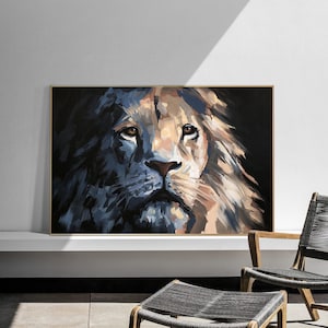 Premium Paint by Numbers Kit Abstract Lion Portrait LIMITED 