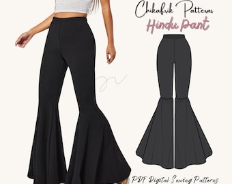 Flared Pant Sewing Pattern: Women's 70s Style (PDF Pattern)
