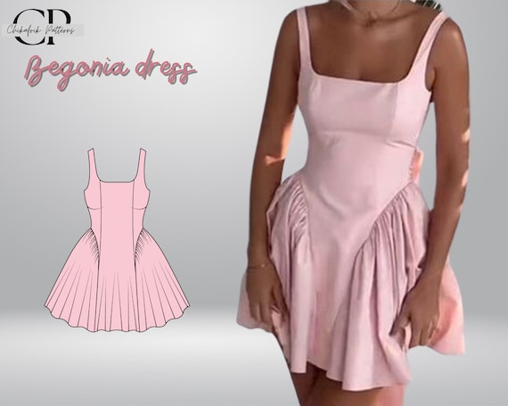 Begonia dress pattern women dress sewing pattern pdf sewing pattern prom dress pattern wedding dress pattern 15 sizes 00 to 24 US sizes